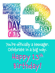 Heartfelt, funny, or cute, choose one and send it with a 10 day free trial or a premier membership. Colorful 13th Birthday Card Birthday Greeting Cards By Davia