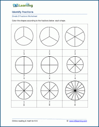 You can either print the screen utilizing the large image loaded on the web page or you can download the professional print ready pdf file. Coloring Fractions Worksheets For Grade 2 K5 Learning