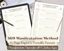 369 manifest journal for all zodiac signs 369 manifestation etsy australia
