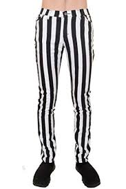 Black And White Striped Jeans Men 1960s Menswear Outfits Black And White Pants White Pants Men Clothes