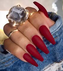 Ohmy Janai Red Acrylic Nails Dark Red Nails Glam Nails These are easy to wear red acrylic nails.