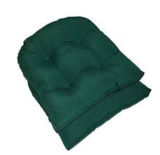 Home Makeover Set Of 2 Universal Tufted U Shape Cushions For Wicker Chair Seat Solid Hunter Dark Green Patio Seating Sets Wall Seating Outdoor Cushions