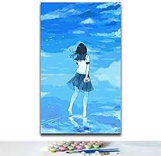 Create your own custom paint by numbers kit! Coloring Paintings By Numbers Anime Girl Sky Sea Pictures Painting By Numbers With Kits Colors On Canvas 20x26 In Paint By Number Amazon Canada