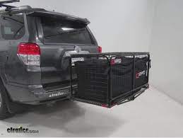 24x48 3 4 Carpod Walled Folding Cargo Carrier 2 Hitches W Lid Bag Rise Shank 450 Lbs Carp Cargo Carrier Hitch Cargo Carrier Hitch Mounted Cargo Carrier