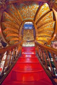 Staircase Lello Bookstore Porto Portugal Take The Stairs Portugal Stairs