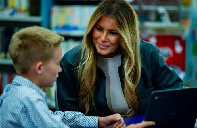 Photos: First lady Melania Trump visits Mountain View Elementary in Ashe  County