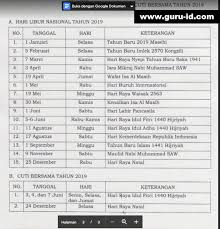 Klik pada gambar untuk muat turun melalui telegram. Jadwal Hari Libur Nasional Dan Cuti Bersama Tahun 2019 Info Pendidikan Terbaru