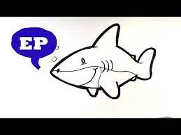 May 20, 2020 · then start at the right end, and draw a curve to the lower left. How To Draw A Cute Shark Easy Pictures To Draw Youtube
