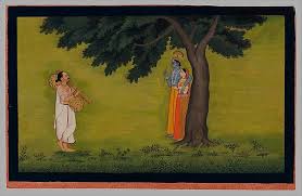 The Poet And Author Jayadeva Visualizes Radha And Krishna Folio From The Second Or Tehri Garhwal Gita Govinda Song Of God Art Image Painting India Art