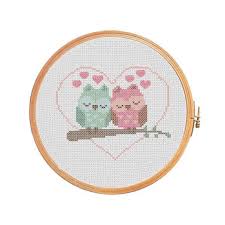 By lucy beam love in stitches $12.00 sale $9.59. Counted Cross Stitch Pattern Owl Couple In Love Modern Cross Etsy Kanavice Kanaviceler Kus