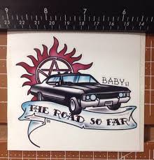 Baby 67 Impala Tattoo Inspires Supernatual Decal Sticker The Road So Far Nerd Tattoo Impala Sailor Jerry Tattoos