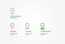 It provides weather forecasts for civilian and military uses and conducts research in meteorology. Meteorologisk Institutt Logo Logo Entwerfen Typografie Logo Visuelle Identitat