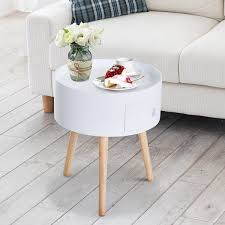 Thomas Round Side Table With Storage Round Coffee Table Modern Coffee Table Furniture Wood Side Table Living Room