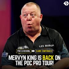 👑 MERVYN KING HAS DONE IT! After falling off the PDC tour two years ago,  at the age of 59 Mervyn King REGAINS his tour card! The former Lakeside  finalist battled through