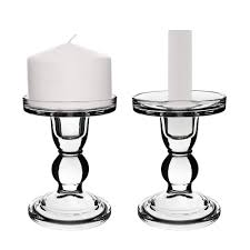 Just artifacts set of 12 round mercury glass votive. Sidith Clear Glass Pillar Candle Holder Dual Use Taper Candle Stand For Pillar Or Taper Candlesticks 2 Pack 4 5 Buy Online In Aruba At Aruba Desertcart Com Productid 111099663