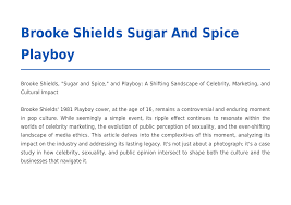 Brooke Shields Sugar And Spice Playboy