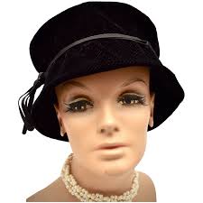 c1960s Mr. Stanley New York Signed Unstructured Versatile Black Fabric  Bucket Hat For Sale