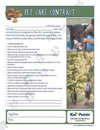 Pet Care Contract For Kids With Dogs Kid Pointz Dogs And Kids Pet Care Pet Care Chart