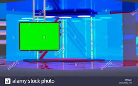 Free video recording and editing tool. Virtuelles Tv News Broadcast Studio Set Background Mit Gefederter Greenscreen Stockfotografie Alamy