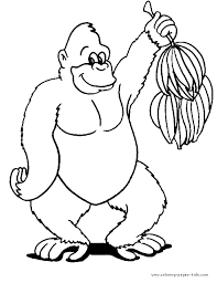 Gorilla With Banana S Animal Coloring Pages Monkey Coloring Pages Coloring Pages
