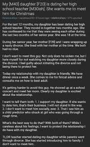 Did you realize there are five stages of a relationship, each with its own characteristics and issues? Relationships Txt On Twitter My M40 Daughter F20 Is Dating Her High School Teacher M30ish She Wants Me To Meet Him For Christmas