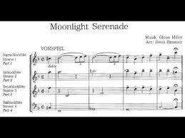 The arrangement is suitable for piano, voice. Glenn Miller Moonlight Serenade Ewi Quartet Youtube