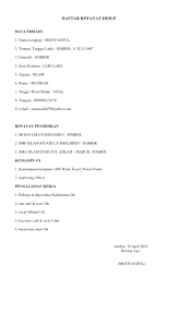 Contoh cv doc contoh web id contoh daftar riwayat hidup contoh web id contoh daftar riyawat hidup terbaru. Contoh Daftar Riwayat Hidup Menurut Eyd Contoh Surat
