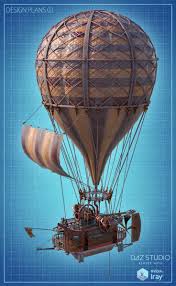 steampunk hot air balloon 3d models and 3d software by daz 3d hot air balloons art hot air balloon decorations air balloon