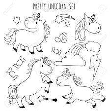 Hier können die kleinen sich in ihrer. Malvorlagen Kinder Einhorn Fur Malbuch Festgelegt Lizenzfrei Nutzbare Vektorgrafiken Clip Arts Illustrationen Image 97310327