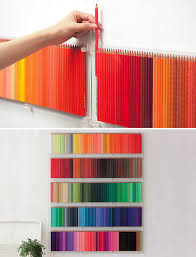 color pencil wall 美術室 色えんぴつ クラフトのアイデア