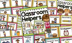 Classroom Helpers Chart Editable Brights Classroom Set