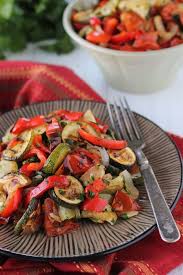 Roasted Zucchini Tomatoes And Peppers Olga S Flavor Factory Recipe Stuffed Peppers Recipes Roast Zucchini