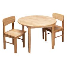 Rnd Table Two Chair Set Nat Round Table And Chairs Toddler Table Round Kids Table