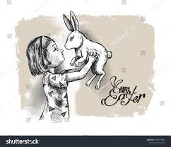 Girl Hand Holding Easter Bunny Rabbit Hand Drawn Sketch Vector Illustration Ad Affiliate Easter Bu Rabbit Drawing How To Draw Hands Easter Bunny Rabbit