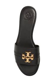 Tory Burch Leather Everly Slide Sandal In Black Lyst