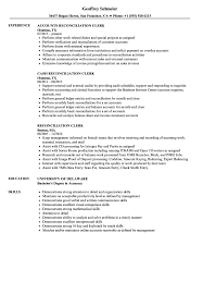 reconciliation clerk resume samples