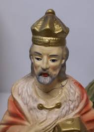 3 Christmas Nativity Paper Mache Figurines Wisemen 12" Parma Vintage