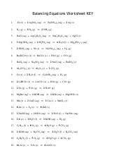 The nature of chemistry balancing chemical equations worksheet answer key in learning. Balance Key Pdf Balancing Equations Worksheet Key 1 Zn S 2 Agno3 Aq Zn No3 2 Aq 2 Ag S 2 N2 G 3 H2 G 2 Nh3 G 3 Nacl Aq Agc2h3o2 Aq Nac2h3o2 Aq Agcl S Course Hero