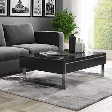 Vidaxl coffee table high gloss black accent tea side living room furnitureby vidaxl(15). Black Gloss Coffee Table With Storage Drawers Evoque Furniture123