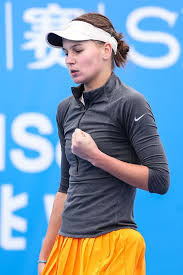 Romania, born in 1992 (28 years old), category: Veronika Kudermetova Of Russia In Action Against Danka Kovinic Of Veronika Kudermetova Russia Photo