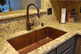 copper kitchen sink, bronze kitchen