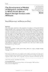 Download afrikaans friendly letter format for free. Pdf The Development Of Modals Of Obligation And Necessity In White South African English Through Contact With Afrikaans Bertus Van Rooy Academia Edu