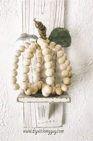 Diy Wood Beaded Farmhouse Pumpkin Cheap Fall Decor Fall Decor Diy Diy Farmhouse Decor