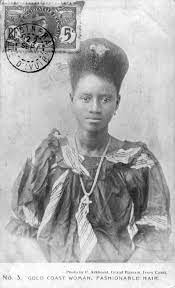 Africa Gold Coast Woman The Fashionable Hair No 3 Ca 1900s Vintage Postcard Photo F Arkhurst Grand Ba African History African Hairstyles African