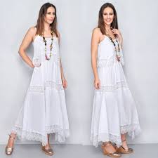 Vestito in pizzo sangallo bianco. Vestito Lungo Bianco Estivo Pizzo Sangallo Lorcastyle