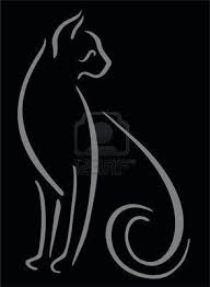 Black And White Cat Drawing Simple Grey Brush Stroke Cat On Black Background Cat Art Black Backgrounds Black And White Painting
