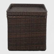 Wicker Storage Patio Accent Table Brown Threshold Target In 2020 Patio Accent Table Patio Accents Patio Side Table