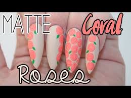 Please don't forget to like & subscribe and check out my links below links ⬇hotline bling. How To Matte Coral Roses Acrylic Nails Tutorial Youtube
