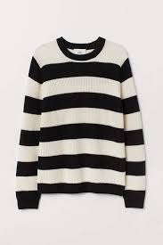 Black And White Striped Sweater Mens Ribbed Sweater Black White Striped Men H M Us Ribbed Sweater Black Sweaters Sweaters