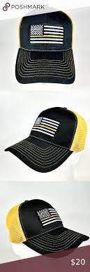 Thin Yellow Line Flag Hat Tow Truck Operator Embro Flag Hat Yellow Line Thin Yellow Line